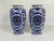 Blue Pair of Blue & White Chinese Export Style Porcelain Floor Vases on Hardwood Stands, 18" Tall For Sale - Image 8 of 8