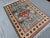 Hand-Knotted Blue and Red Afghan Medallion Wool Area Rug, 6'9" X 5'0 For Sale - Image 4 of 12