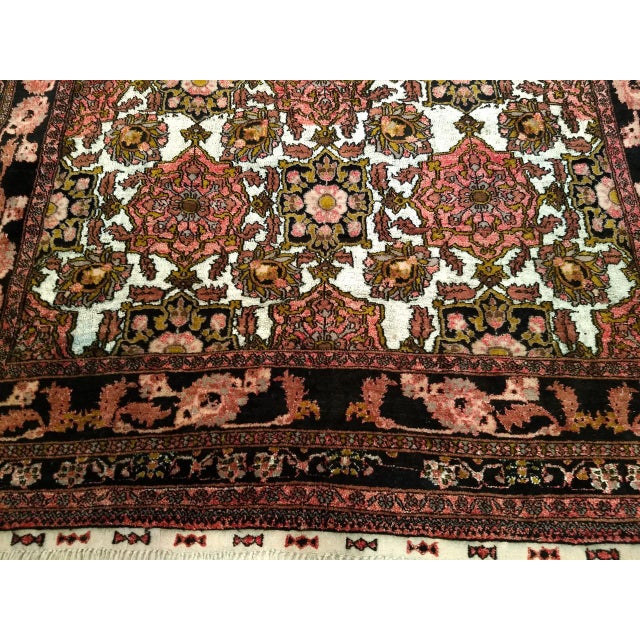 Vintage Afghan Silk Room Size Rug in Allover Pattern in Ivory, Burgundy, Brown For Sale - Image 11 of 15