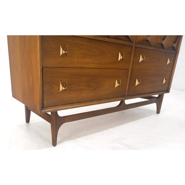 Brasilia Mid Century Modern Walnut 6 Drawer Long Credenza Dresser For Sale - Image 12 of 12