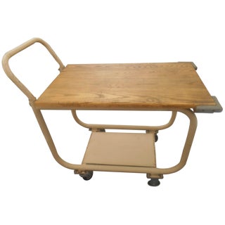 Vintage 1960s Industrial Rolling Bar Cart/Server For Sale