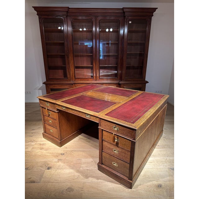 Large Partners Desk, 1890s For Sale - Image 15 of 16