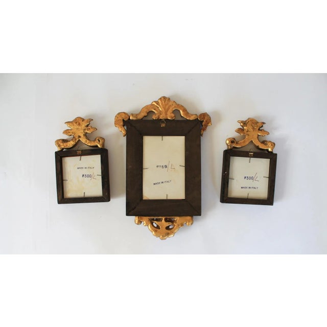 Orange Vintage Giltwood Italian Wall Mirrors S/3 For Sale - Image 8 of 8
