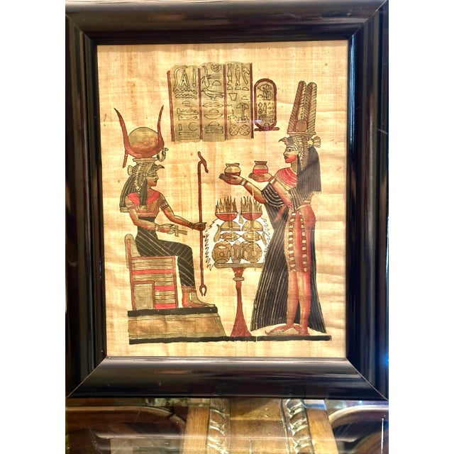 Antique Egyption Hand Made Authentic Old Payrus Art Paintig Sined Genuine For Sale - Image 4 of 4