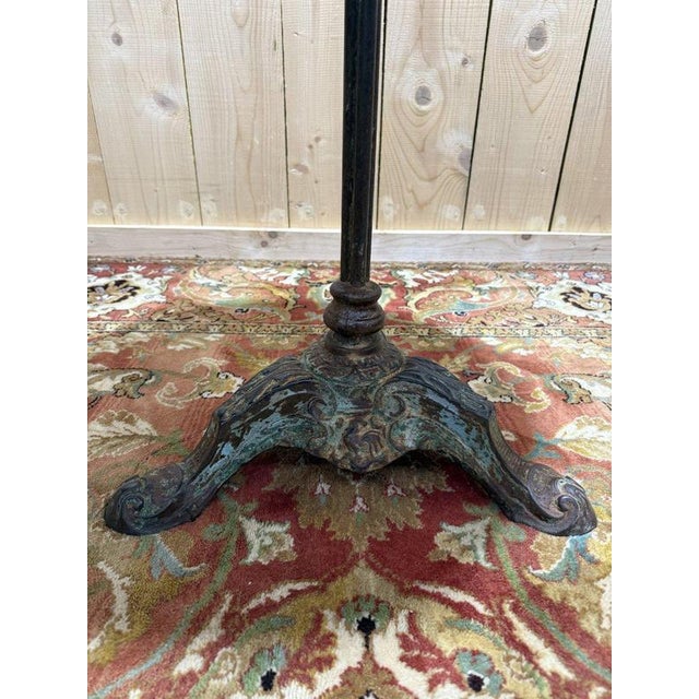 Bistro Side Table with Cast Iron Base and Mosaic For Sale - Image 3 of 7