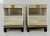 Italian Art Deco Parchment, Gold Leaf and Black Lacquer Nightstands, 1940s, Set of 2 For Sale - Image 3 of 14