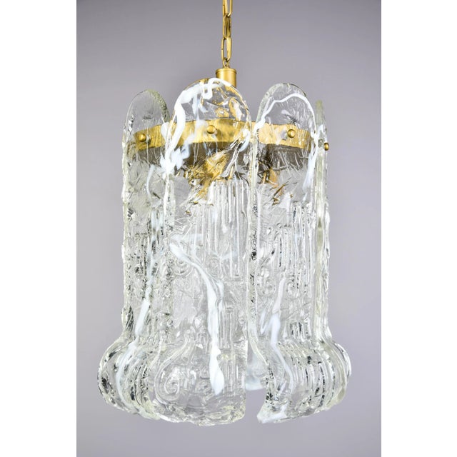 Metal Vintage Mazzega Murano Glass Pendant For Sale - Image 7 of 12