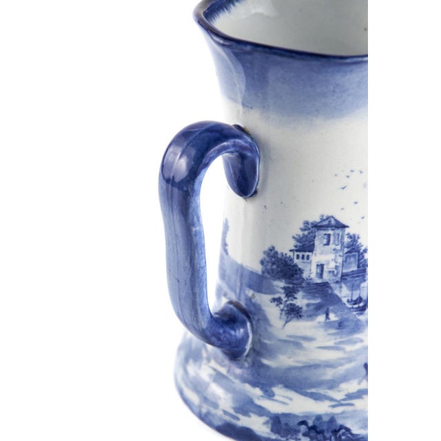 Late 19th Century Antique Blue and White Norfolk Windmill Jug, 1890 For Sale - Image 5 of 7