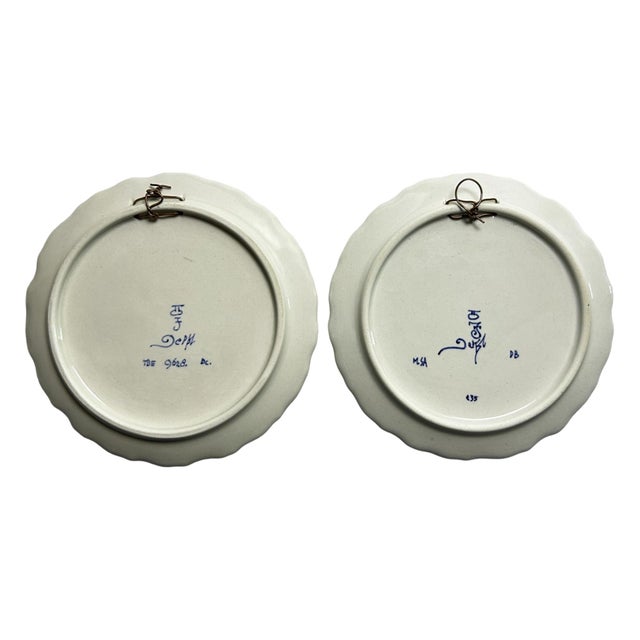 Hand-Painted Blue and White Landscape Plates from Royal Delft, 1980s, Set of 2 For Sale - Image 10 of 13