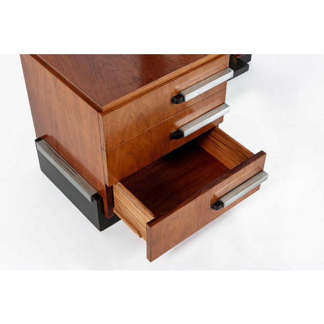 Antique Art Deco Wood Vanity Mirror & Stool by Donald Deskey for Widdicomb 1930s For Sale - Image 10 of 18