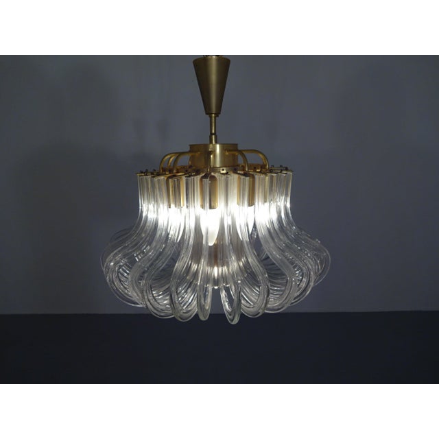 Incredible 1960's Bakalowits & Sons chandelier with 30 curved glass hangers & 22 glass staves. Made in Vienna, Austria...