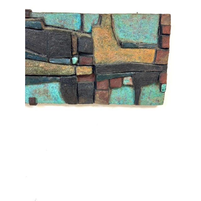 Nijole Šivickas, High-Fired Clay Cubist Landscape Wall Panel, circa 1970s For Sale - Image 9 of 12