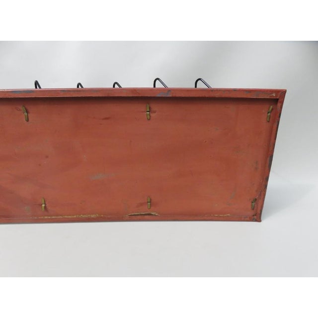 Art Nouveau Wall Newspaper Stand in Metal Bordeau Red, Black & Gold, 1890s For Sale - Image 10 of 15