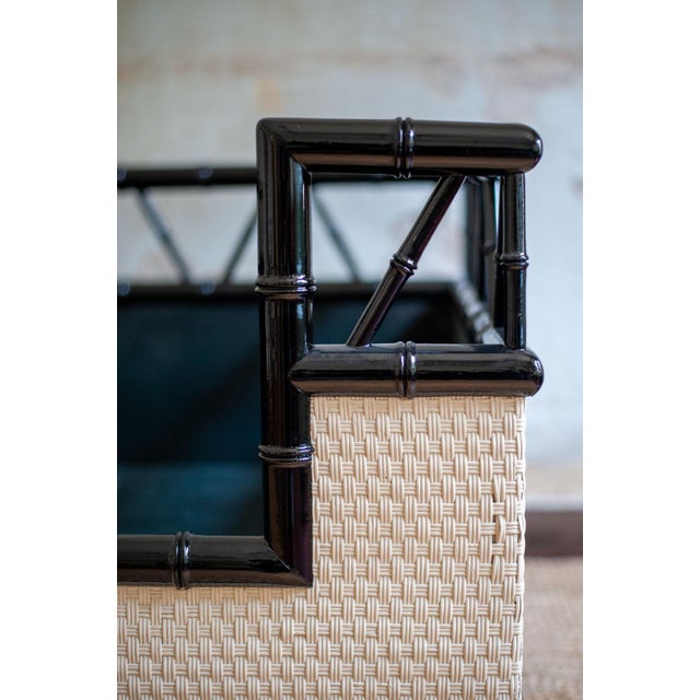 Lacquered Wood Daybed with Bamboo Effect, 1970s For Sale - Image 4 of 11