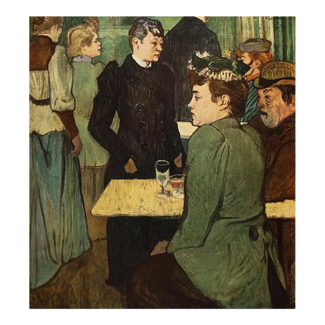 1950s After Toulouse-Lautrec "Corner in the Moulin De La Galette" Vintage Full Color Print For Sale
