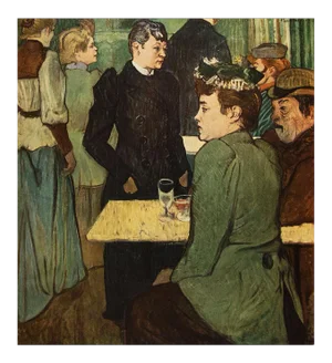 1950s After Toulouse-Lautrec "Corner in the Moulin De La Galette" Vintage Full Color Print