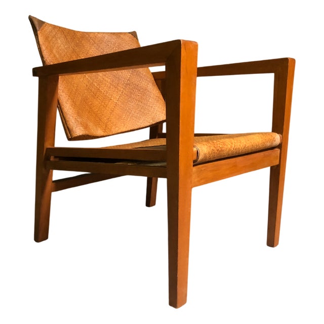 Vintage Lounge Chair in Oak, 1950s For Sale