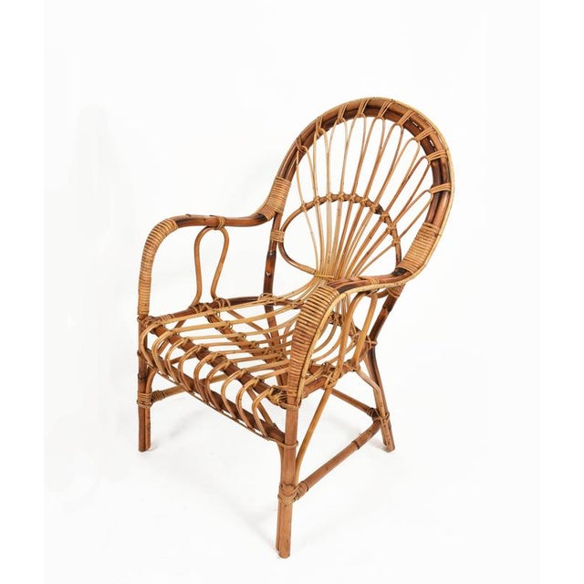 Wood Rattan and Bamboo Armchairs by Franco Albini, Italy, 1960s, Set of 2 For Sale - Image 7 of 11