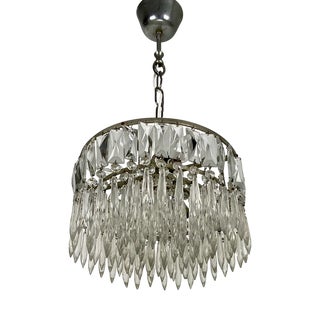 Small Vintage Crystal Chandelier, 1940s For Sale
