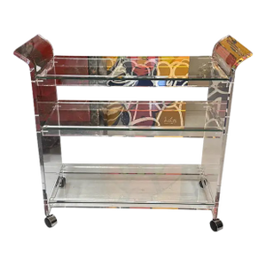 Vintage, Postmodern Shlomi Haziza Lucite Barcart, Attributed