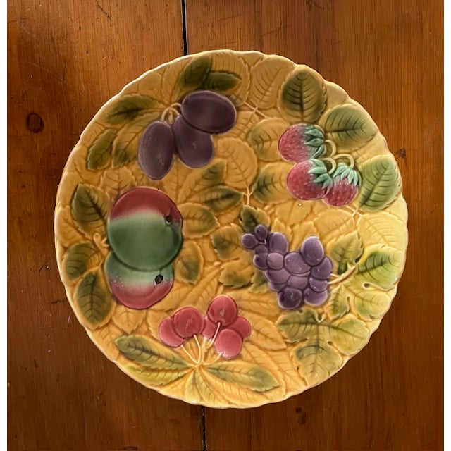 French Country Vintage French Majolica Sarreguemines Chargers - Set of 6 For Sale - Image 3 of 5