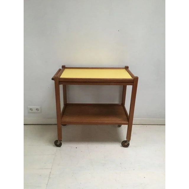 Mid-Century Dutch Oak Trolley For Sale - Image 6 of 6