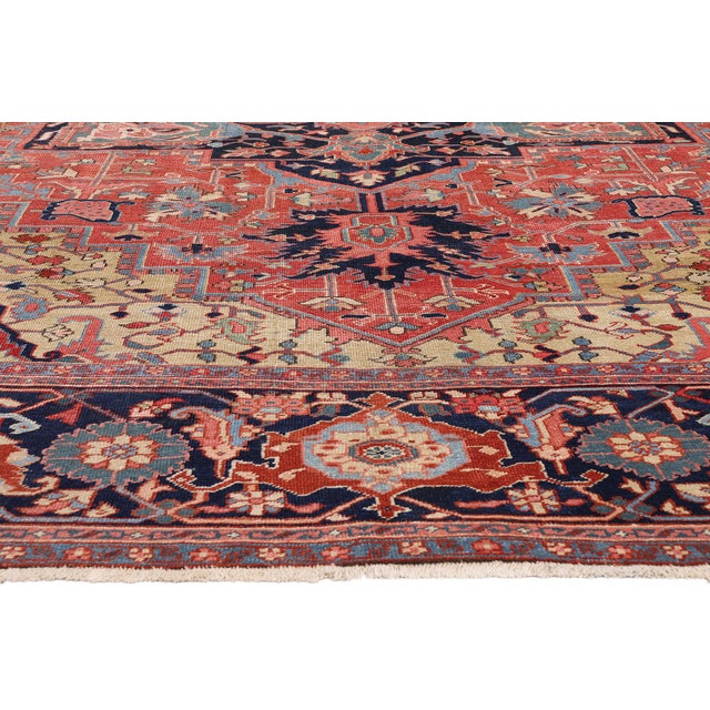 Late 19th Century Persian Heriz Rug, 13'00 X 15'07 For Sale - Image 4 of 10