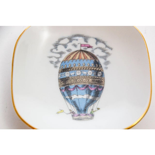 Richard Ginori Richard Ginori Porcelain Collectible Dishes Alitalia Airlines Hot Air Balloon For Sale - Image 4 of 9