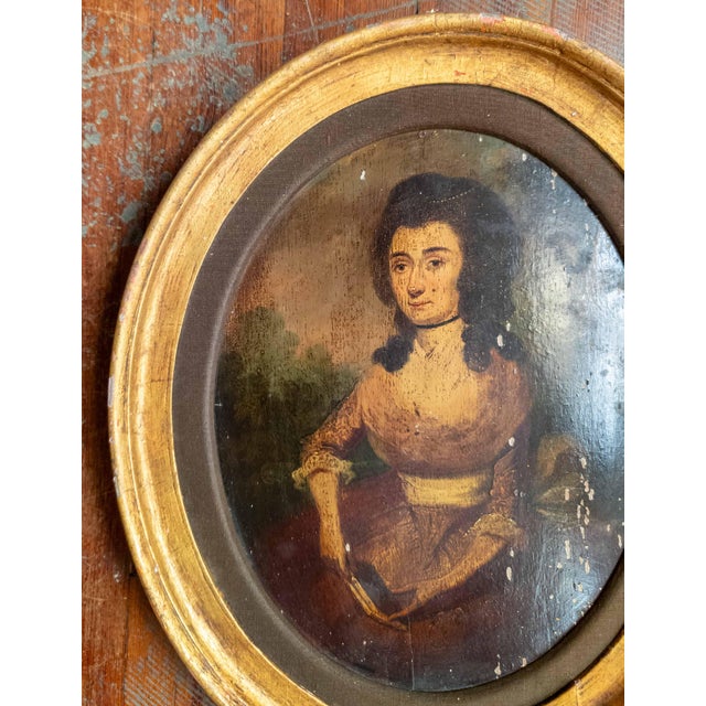 American 18th Century English or American Limner Portrait Painting of a Lady For Sale - Image 3 of 16