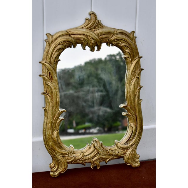 Gold Vintage Syroco Gold Wall Mirror Ornate Hollywood Regency Rococo For Sale - Image 8 of 11