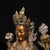 Late 19th Century Late 19th Century Gilt Bronze Green Tara Statue, Tibetan Buddhist Figure, 1kg For Sale - Image 5 of 9