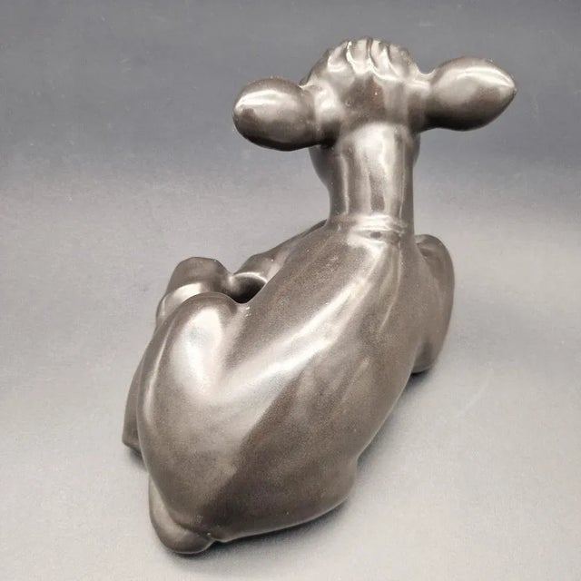 Ceramic Calf Figurine by Ludwig König for the Majolika Karlsruhe, 1930 For Sale - Image 6 of 8