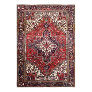 Old Persian Heriz Area Rug 7’8″ X 11’0″