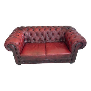 Chesterfield Red 3 Seater Sofa For Sale