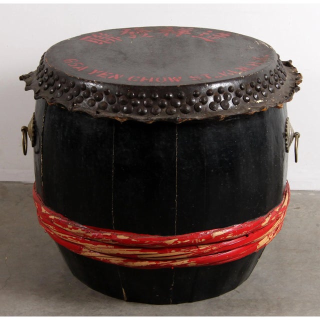 Vintage C.1950's Chinese Dragon Boat Drum From Hong Kong For Sale - Image 9 of 13