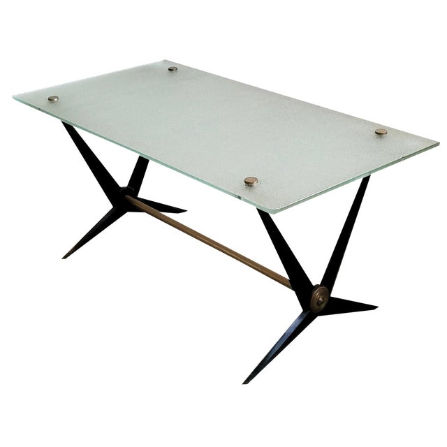 Mid-Century Coffee Table in Steel by Angelo Ostuni, 1950s For Sale