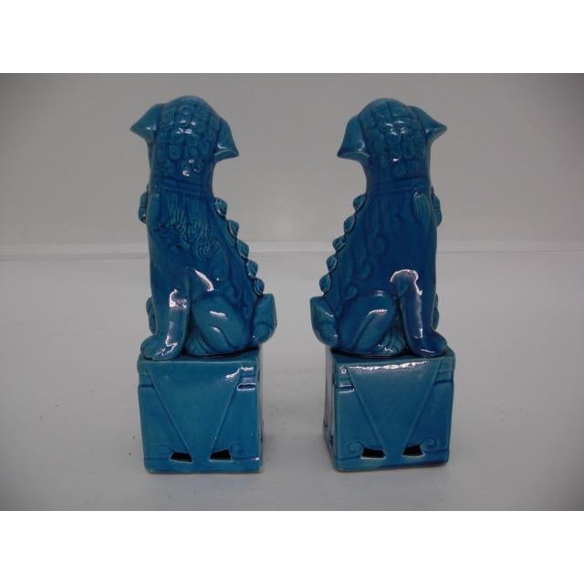 1960s Vintage Turquoise Chinese Foo Dogs, Pair For Sale - Image 5 of 12