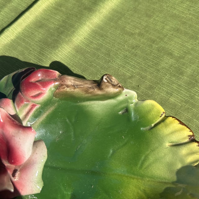 Shabby Chic 1970s Ceramic Floral Decorative Catchall For Sale - Image 3 of 7