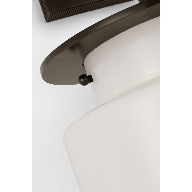 2020s Ray Booth for Visual Comfort Signature Elias 23" Sconce in Bronze with White Glass For Sale - Image 5 of 9