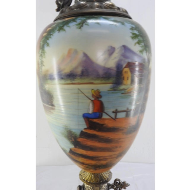 19th Century French Hand-Painted Porcelain Jardinière For Sale In Nashville - Image 6 of 9
