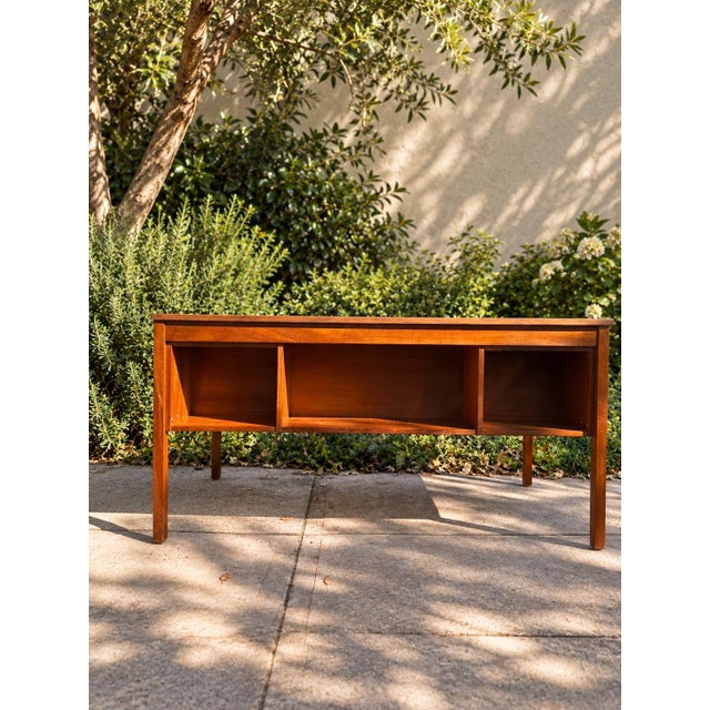 1960s Danish Mid Century Modern Teak Executive Desk by Domino Møbler C 1960s For Sale - Image 5 of 9