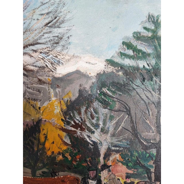 Adrien Holy, Scène de marché, 1955, Oil on Cardboard For Sale - Image 6 of 10