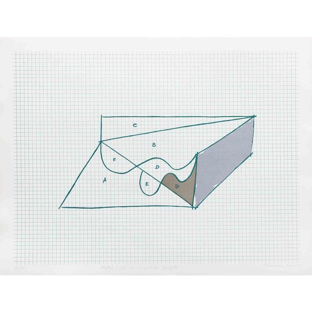 Costantino Persiani, Sketch for an Impossible Project, Lithograph, 1971 For Sale