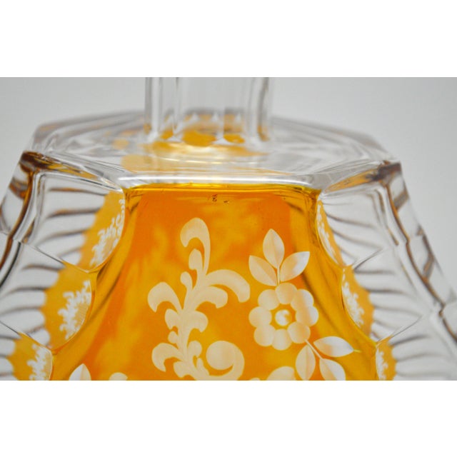 Czech Bohemian Style of Karl Palda Amber Glass Decanter Liquor Set - 6 Pieces For Sale - Image 11 of 13