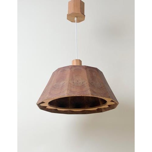 Wood Scandinavian Sculptural Pine Wood Pendant Light, Sweden, 1980 For Sale - Image 7 of 18