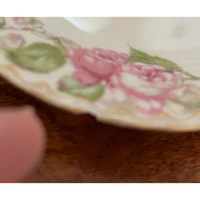 Light Pink Antique Haviland & Co Limoges for e.b. Taylor Fine Porcelain Bread / Appetizer Plates ~ Set of 8 ~ Rose Pattern For Sale - Image 8 of 10
