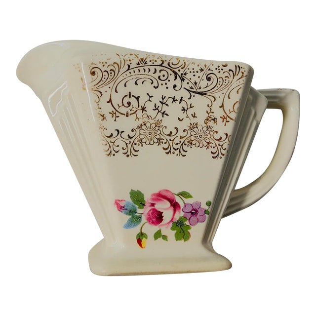 Vintage Floral Art Deco Creamer For Sale