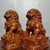 Traditional Pair of Hand-Carved Boxwood Guardian Lion Statues on Decorative Bases For Sale - Image 3 of 9