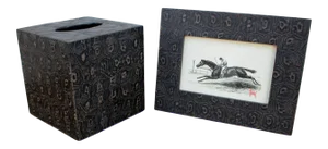 Pigeon and Poodle Oxford Picture Frame and Tissue Box Set - 2 Piece Set