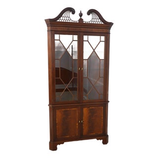 Stickley Mahogany 4 Door Corner Cabinet For Sale